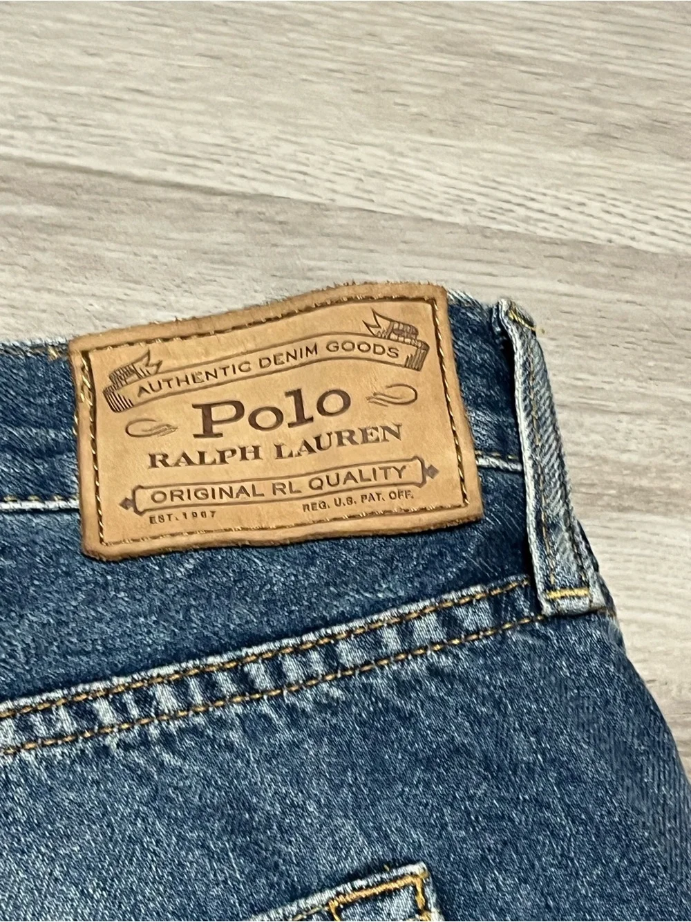 Polo Ralph Lauren Hampton Relaxed Straight Denim Shorts Blue Authentic Mens 46B